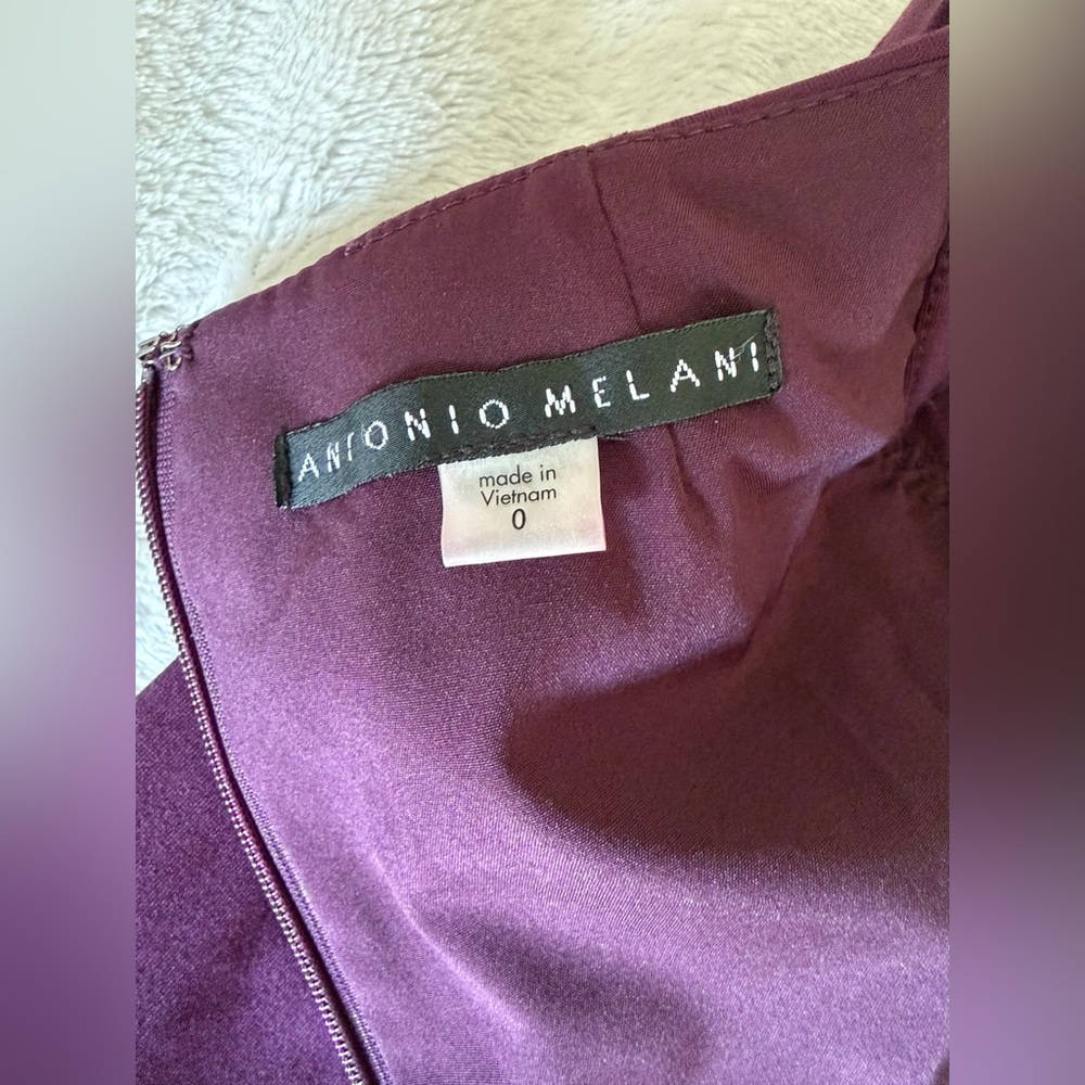 Antonio Melani Purple BlackBerry Long Sleeve Dress Professioanl, Elegany size 0 - Picture 4 of 8